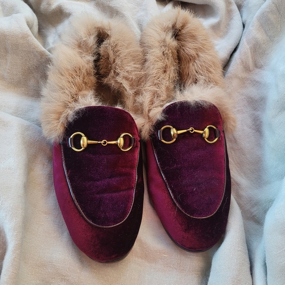 Zara Plush Velvet Purple and Tan Slippers - Picture 7 of 7